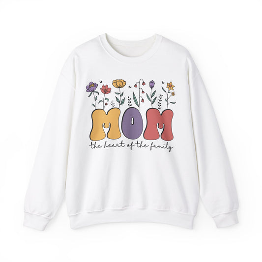 Mom, the Heart of the Family: Sweatshirt with Love